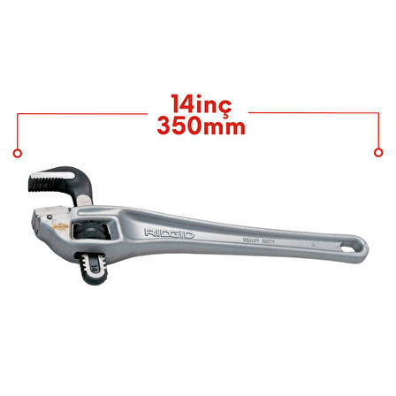 Rıdgıd 31120 Ağır Tip 2'' 350mm 90° Alüminyum Sondaj Boru Anahtarı