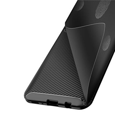 Smcase Oppo A92 Kılıf Ultra Soft Negro Karbon Silikon  Tam Kapatan Ekran Koruyucu