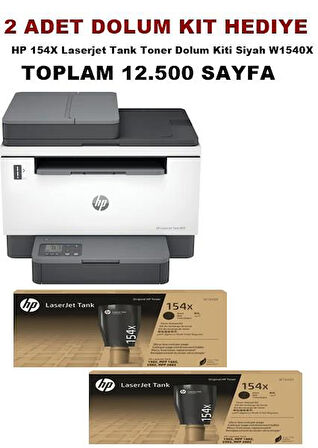 HP Laserjet Tank MFP 2602SDW 2R7F5A-2T Mono Wi-Fi + Tarayıcı + Fotokopi Çok Fonksiyonlu Lazer Yazıcı 2 ADET ORJINAL TONER HEDİYE