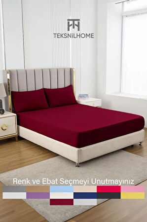 | Ranforce | Pamuklu Tek / Çift Kişilik Bordo Lastikli Çarşaf | 14 Renk | Fıtted |