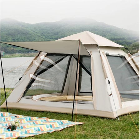 Tam Otomatik Kamp Çadırı 210x210 cm 3 Saniyede Kurulum Su Geçirmez Sineklikli Çadırı Outdoor Kamp