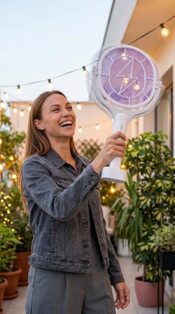 Elektrikli Sinek Öldürücü Raket 3500-3700V – 1200mAh Şarjlı, LED Işıklı, Standlı, Type-C Kablosuz Sivrisinek Öldürücü