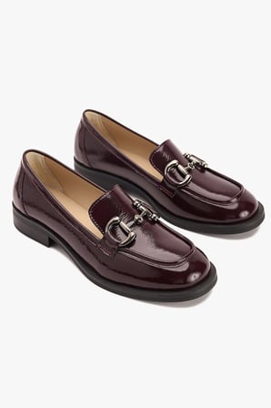 Kadın Metal Tokalı Klasik Loafer – Hakiki Deri Günlük Ayakkabı