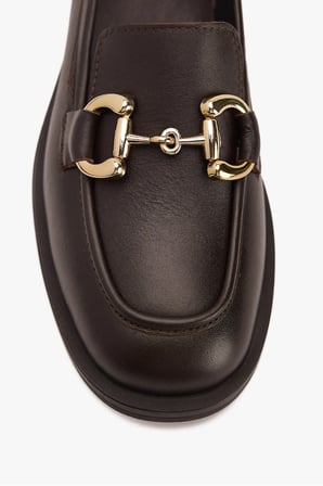 Kadın Metal Tokalı Klasik Loafer – Hakiki Deri Günlük Ayakkabı