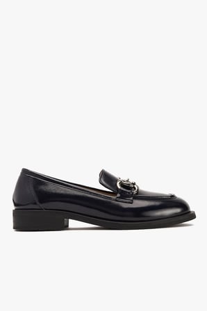 Kadın Metal Tokalı Klasik Loafer – Hakiki Deri Günlük Ayakkabı