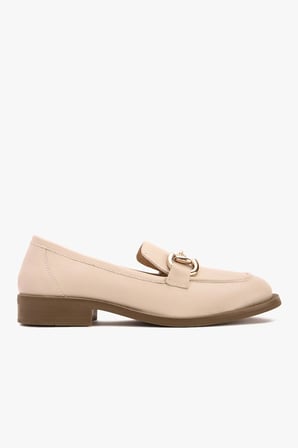 Kadın Metal Tokalı Klasik Loafer – Hakiki Deri Günlük Ayakkabı