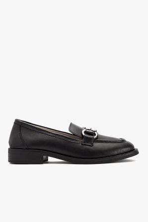 Kadın Metal Tokalı Klasik Loafer – Hakiki Deri Günlük Ayakkabı