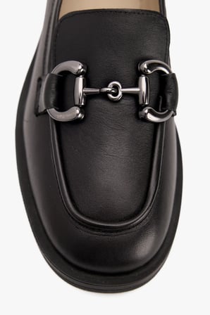 Kadın Metal Tokalı Klasik Loafer – Hakiki Deri Günlük Ayakkabı