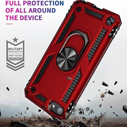 Smcase Samsung Galaxy A41 Kılıf Vega Yüzüklü Tank Kapak  Nano Ekran Koruyucu
