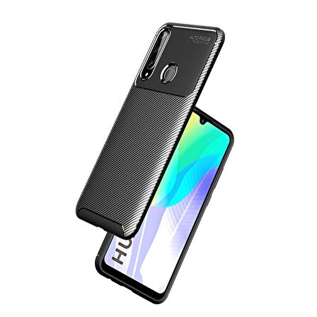 Smcase Huawei Y6P Kılıf Negro Dizayn Silikon  Nano Ekran Koruyucu