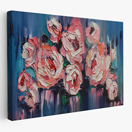 Harita Sepeti Şakayık Çiçeği Tablosu, Kanvas Duvar Tablosu-1198