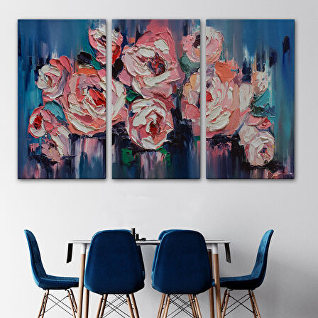 Harita Sepeti Şakayık Çiçeği Tablosu, Kanvas Duvar Tablosu-1198