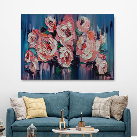 Harita Sepeti Şakayık Çiçeği Tablosu, Kanvas Duvar Tablosu-1198