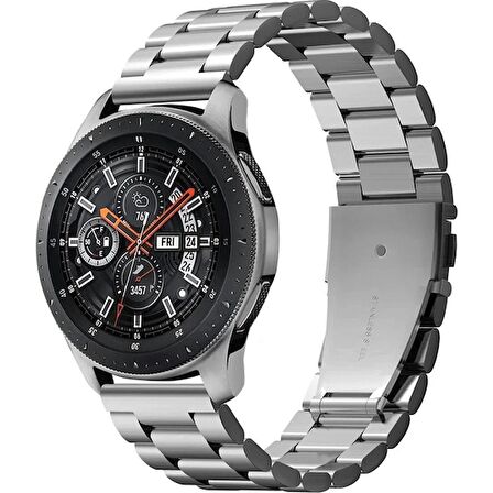 TEHŞİR Spigen Samsung Galaxy Watch 3 45mm / Galaxy Watch 46mm (2018) / Gear S3 Frontier / S3 Classic ile Uyumlu Kayış Kordon Band Modern Fit (22mm) Silver - 600WB24981