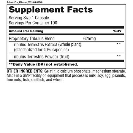 UNIVERSAL Tribulus Pro 625mg. / 100 Caps.