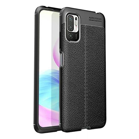 Gpack Xiaomi Poco M3 Pro Kılıf Niss Silikon Deri GörünümlüNano Glass