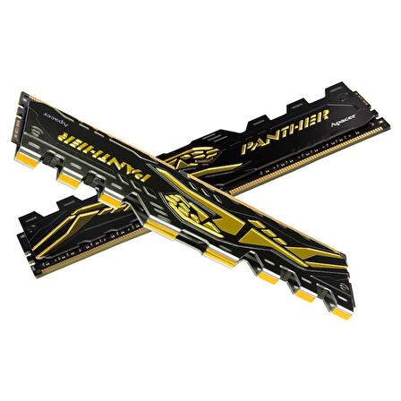 Apacer Panther Black-Gold 16GB (2x8GB) 3200Mhz CL16 DDR4 Gaming Ram (AH4U16G32C28Y7GAA-2)