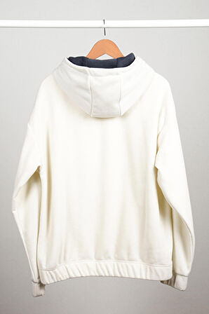 Adam Boxes Oversize Kapüşonlu Polar Sweatshirt N-Myndo - Ekru