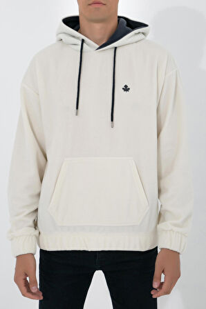 Adam Boxes Oversize Kapüşonlu Polar Sweatshirt N-Myndo - Ekru