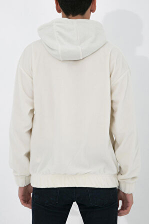 Adam Boxes Oversize Kapüşonlu Polar Sweatshirt N-Myndo - Ekru