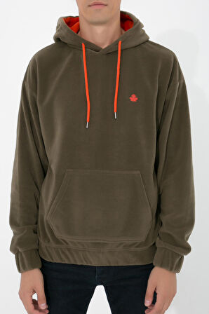 Adam Boxes Oversize Kapüşonlu Polar Sweatshirt N-Myndo - Haki