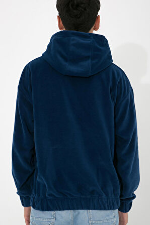 Adam Boxes Oversize Kapüşonlu Polar Sweatshirt N-Myndo - Lacivert