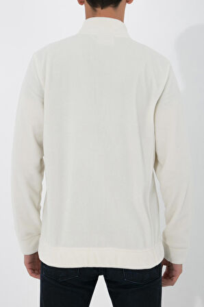 Adam Boxes Tam Fermuarlı Polar Ceket N-Alimo - Ekru