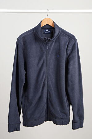 Adam Boxes Tam Fermuarlı Polar Ceket N-Alimo - Füme