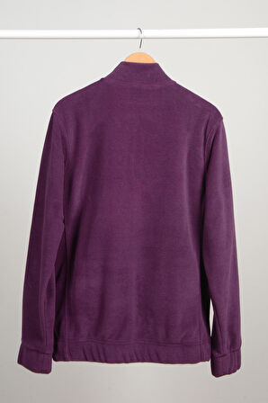 Adam Boxes Tam Fermuarlı Polar Ceket N-Alimo - Koyu Mor