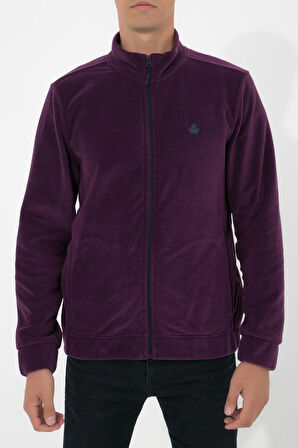 Adam Boxes Tam Fermuarlı Polar Ceket N-Alimo - Koyu Mor