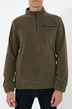 Adam Boxes Yarım Fermuarlı Polar N-Cauno - Haki