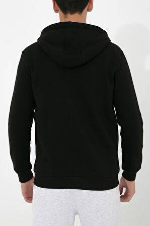 Adam Boxes Fermuarlı Kapüşonlu Sweatshirt N-Halicarna - Siyah