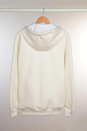 Adam Boxes Fermuarlı Kapüşonlu Sweatshirt N-Halicarna - Ekru