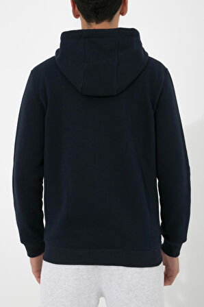 Adam Boxes Fermuarlı Kapüşonlu Sweatshirt N-Halicarna - Lacivert