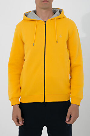 Adam Boxes Fermuarlı Kapüşonlu Sweatshirt N-Halicarna - Sarı