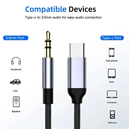 iPad Air 11 inç (M2) UYUMLU Metal BAşlık AUX Kablo Ses Dönüştürücüsü Hasır Type-C Çeviricisi