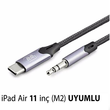 iPad Air 11 inç (M2) UYUMLU Metal BAşlık AUX Kablo Ses Dönüştürücüsü Hasır Type-C Çeviricisi