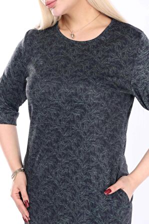 Çift Cepli Kışlık Büyük Beden Elbise 11B-2483