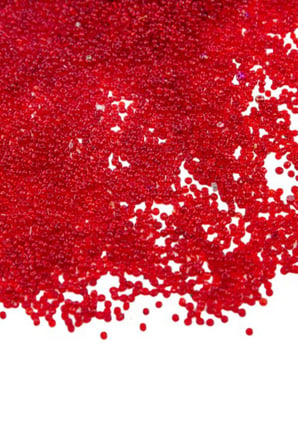 Şeffaf Ortak Kırmızı (11/0) 2 mm Kum Boncuğu 100 gr