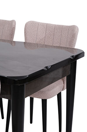 Duru Tuna Mdf Lak Panel Açılır Yemek Masa Takımı 90x160