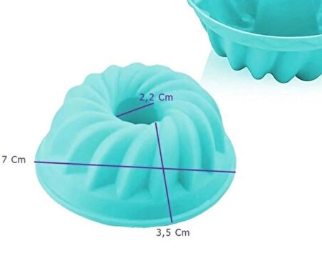 12'li Yıkanabilir Yanmaz Mini Chef Göbekli Muffin Pişirme Kalıbı, Silikon Kek, Cupcake, Hamur7X3,5cm