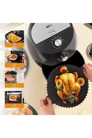 3'lü Silikon Airfryer Yonca Pişirme Kalıbı Seti; Siyah, Gri, Kırmızı Yonca Model 20x5cm