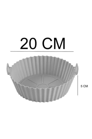 3'lü Silikon Airfryer Yonca Pişirme Kalıbı Seti; Siyah, Gri, Kırmızı Yonca Model 20x5cm