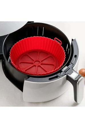 3'lü Silikon Airfryer Yonca Pişirme Kalıbı Seti; Siyah, Gri, Kırmızı Yonca Model 20x5cm