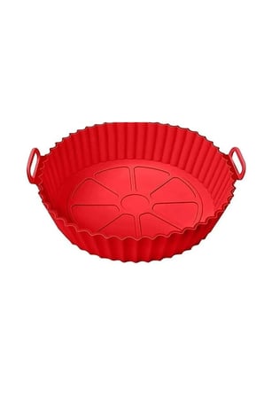 Airfryer Silikon Pişirme Kalıbı Kırmızı Yonca Hava Fritözü Aksesuar Tüm Fritözlere Uyumlu