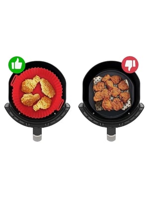 Airfryer Silikon Pişirme Kalıbı Kırmızı Yonca Hava Fritözü Aksesuar Tüm Fritözlere Uyumlu