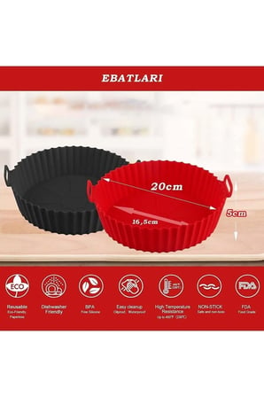Airfryer Silikon Pişirme Kalıbı Kırmızı Yonca Hava Fritözü Aksesuar Tüm Fritözlere Uyumlu