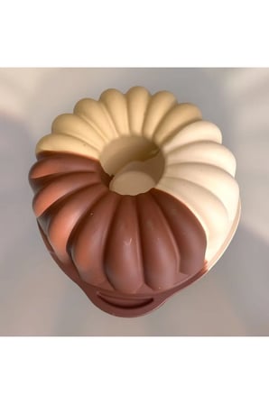 Silikon Göbekli Kek Kalıbı, Çikolata Renkli Büyük Cupcake, 22x25cm 18 Dilimli