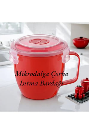 Mikrodalga Sızdırmaz Çorba Isıtma Bardağı, Kapaklı Bardak  0,62l  13,5 x 11 x 11,5 (h) cm
