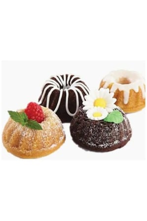 24’lü Yıkanabilir Mini Göbekli Muffin Pişirme Kalıbı, Cupcake, Antrasit